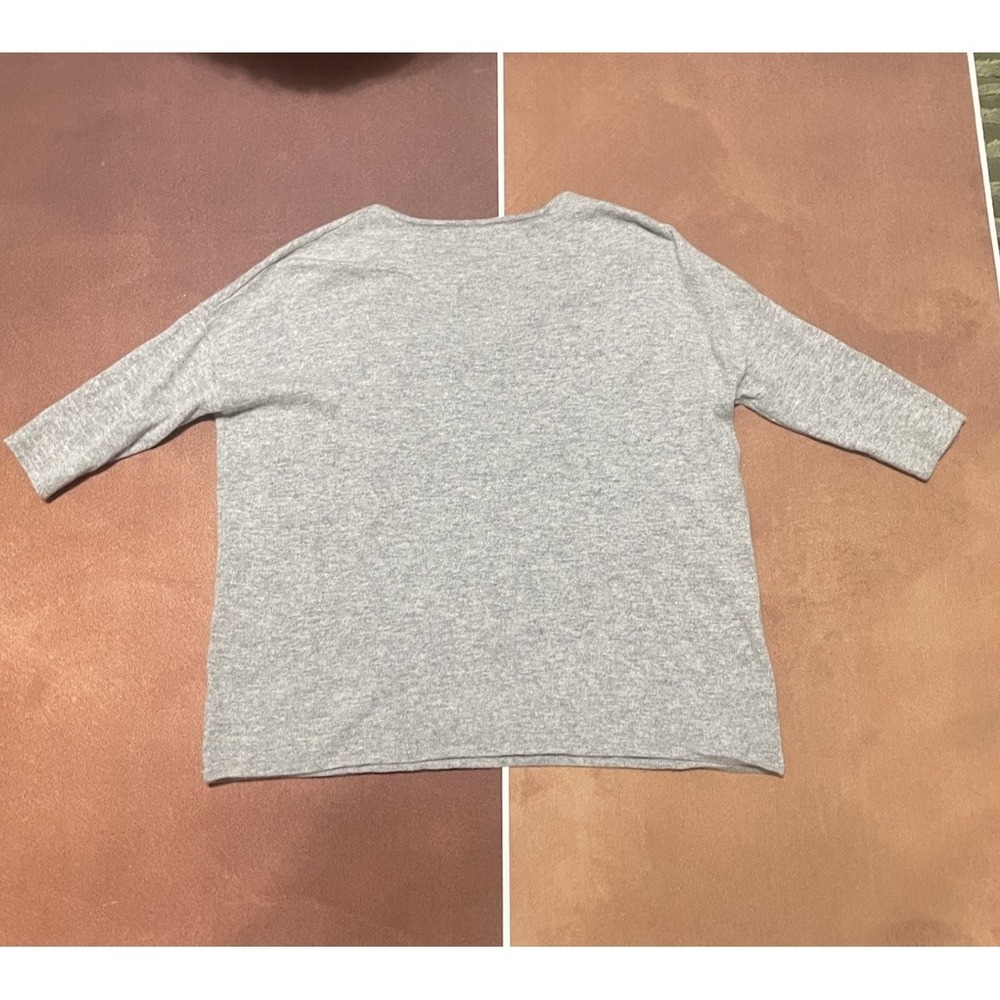 Paisley Road Grey Cashmere Crewneck Sweater Size S Cozy Lightweight Classic - Picture 8 of 8